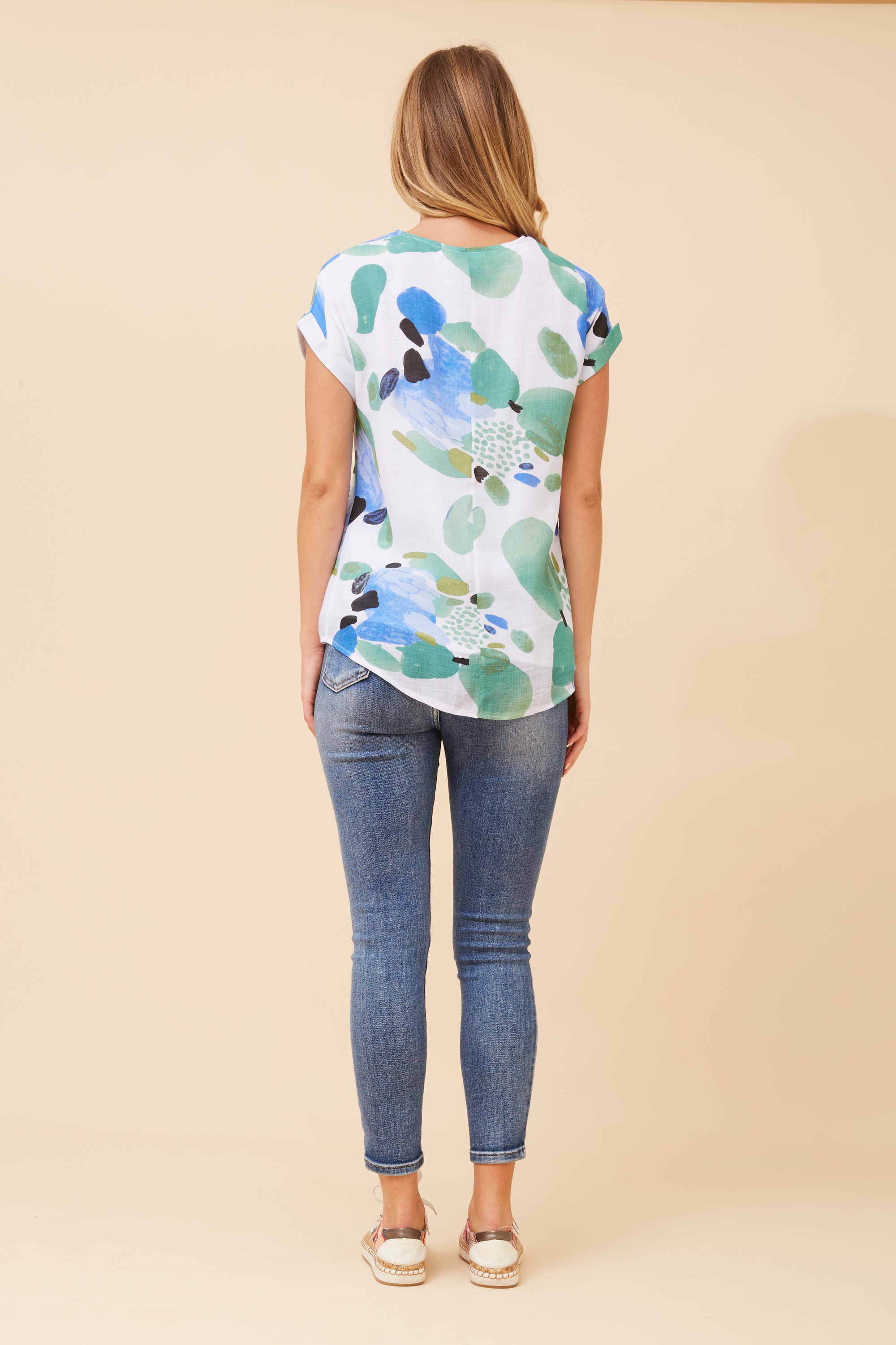 LOVELLA ABSTRACT PRINT TOP