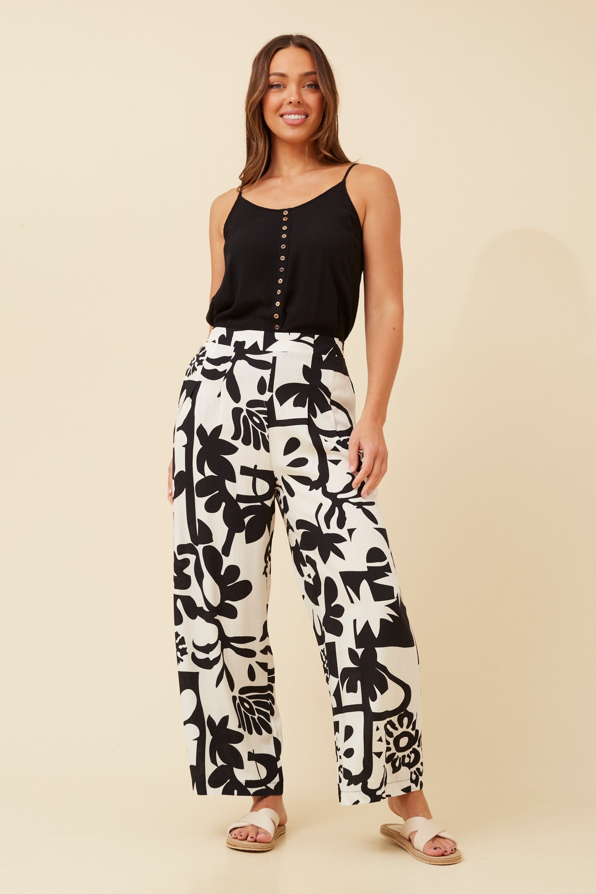 LOXANA ABSTRACT PRINT PANTS