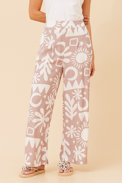 LOXANA ABSTRACT PRINT PANTS