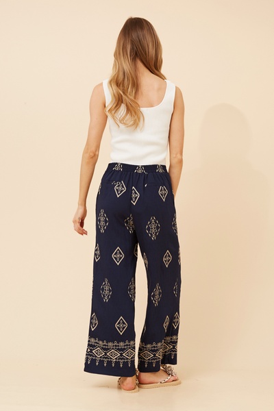 LOXANA BORDER PRINT PANTS