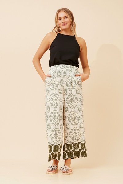 LOXANA BORDER PRINT PANTS