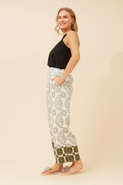 LOXANA BORDER PRINT PANTS