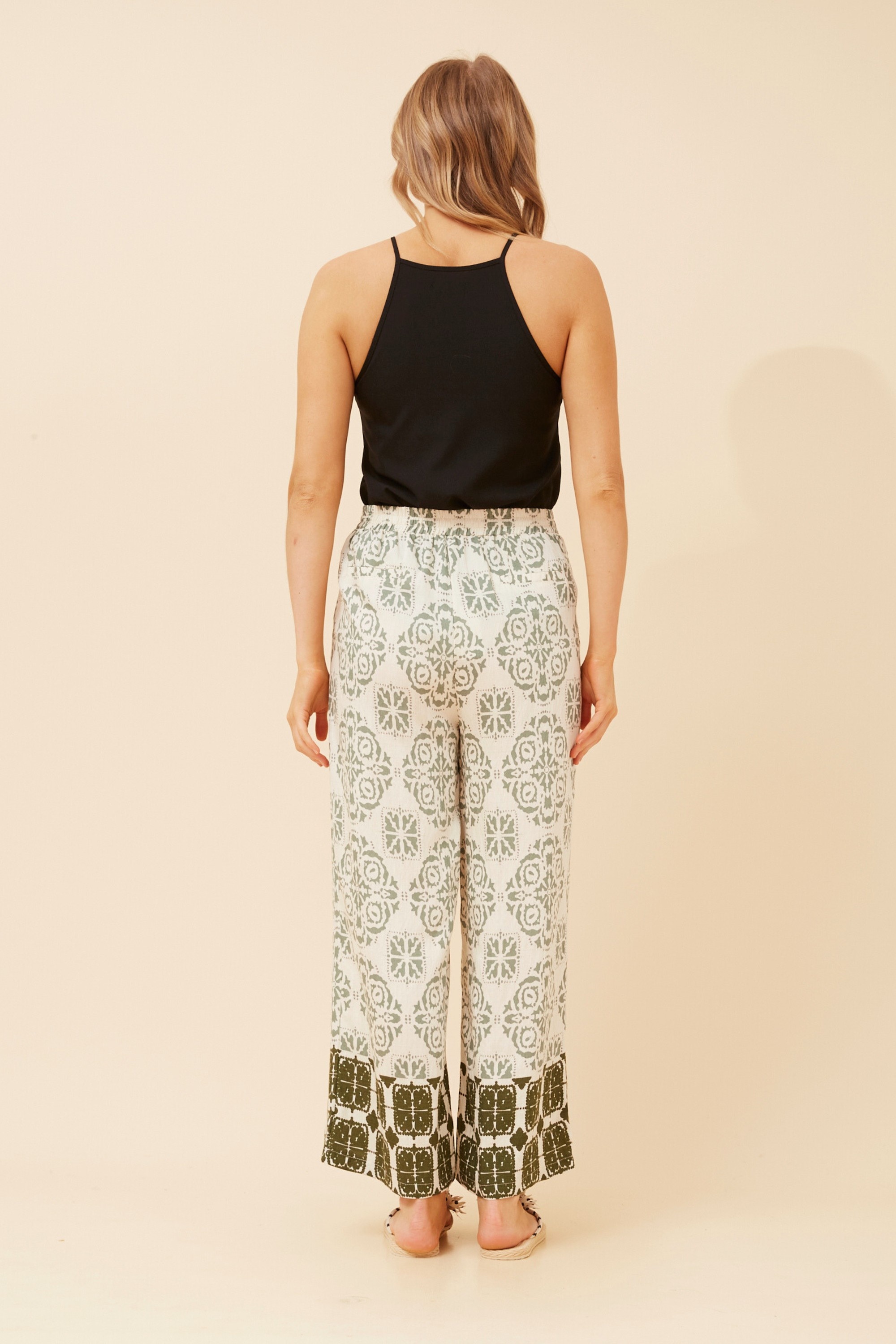 LOXANA BORDER PRINT PANTS