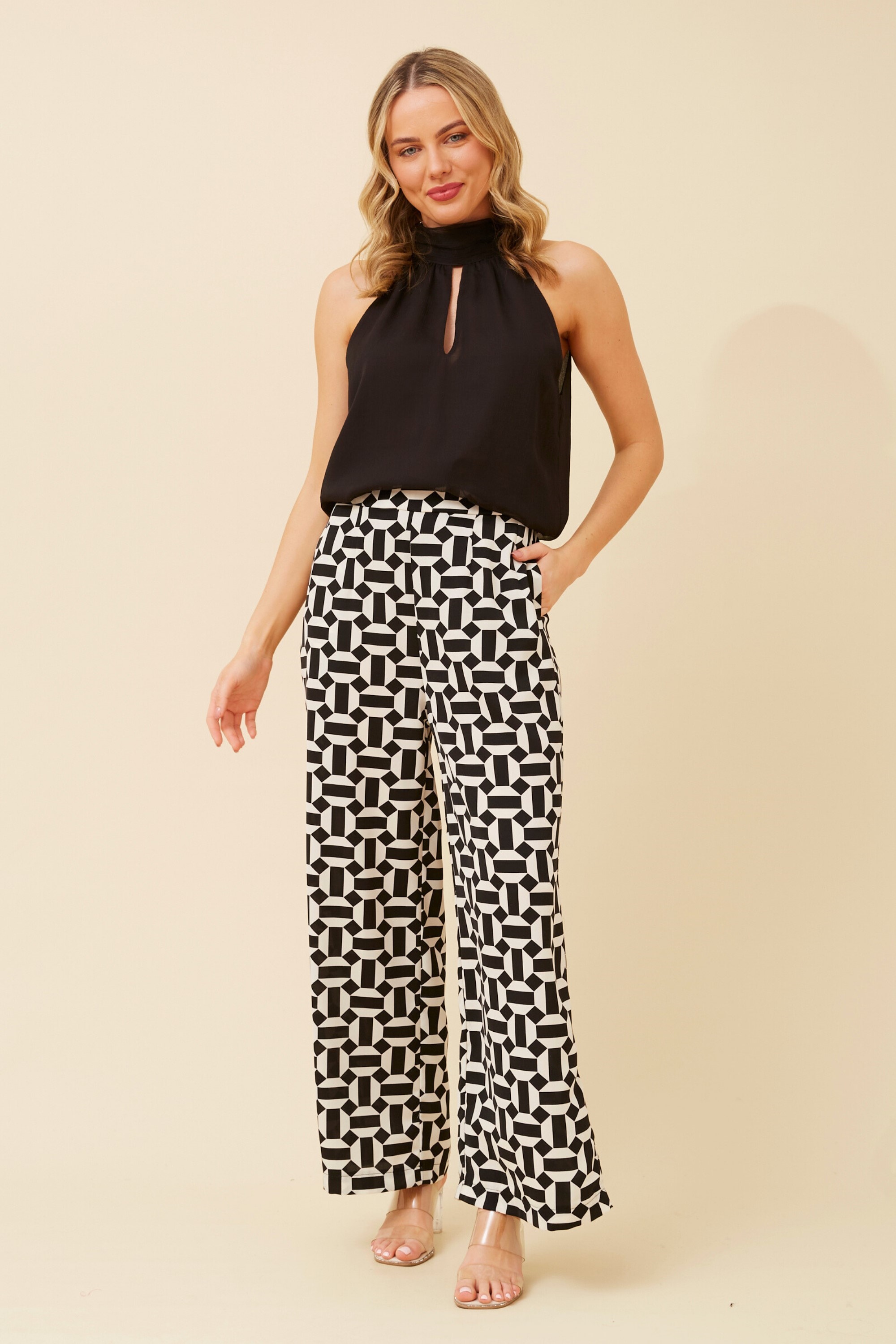 LOXANA GEOMETRIC PRINT PANTS