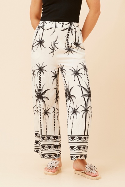 LOXANA PALM PRINT PANTS