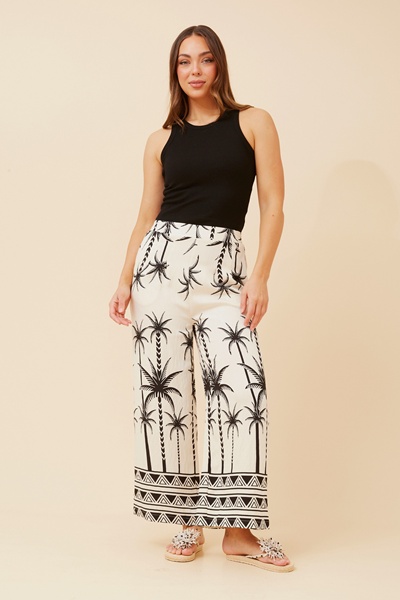 LOXANA PALM PRINT PANTS