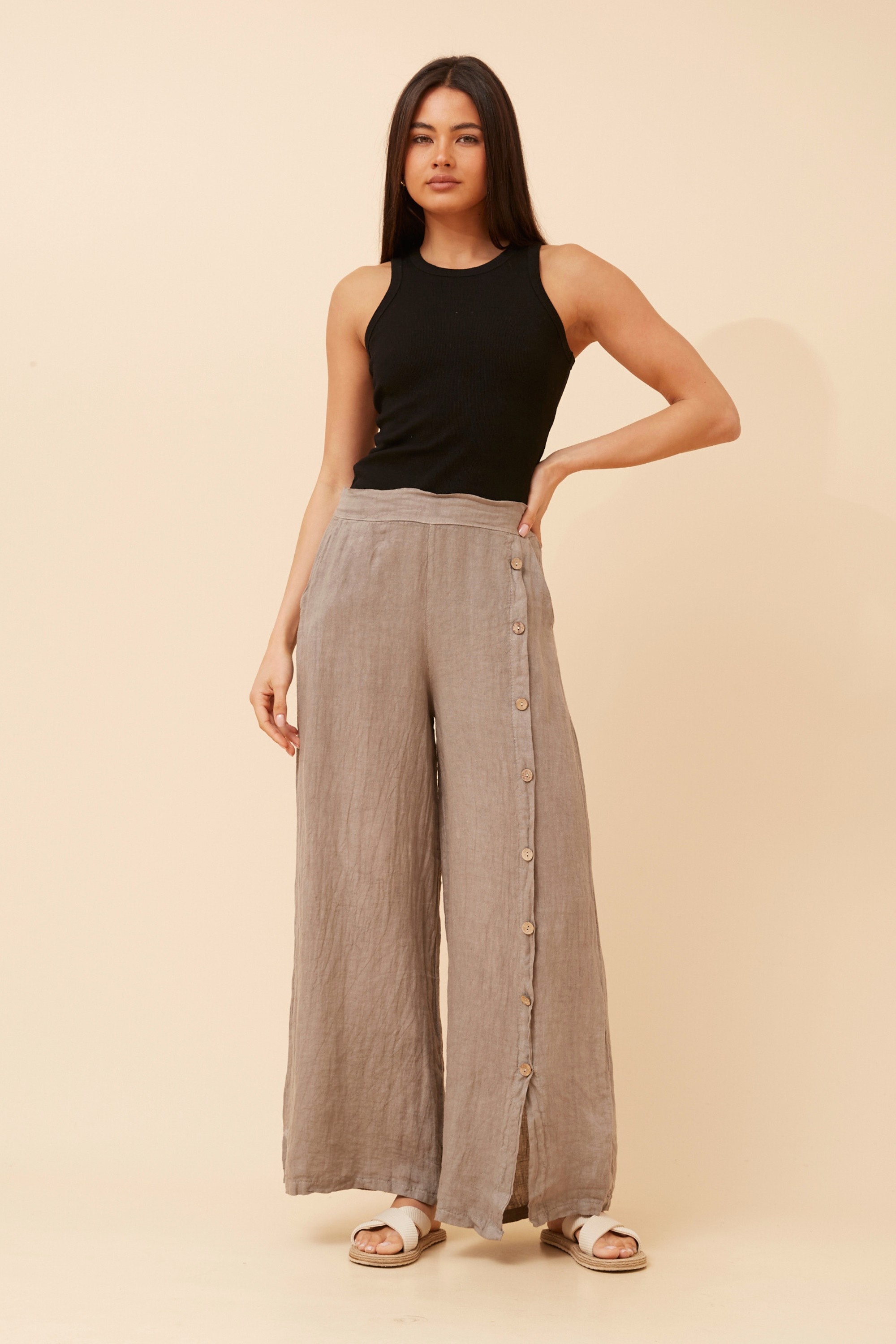 LUCA SOLID LINEN PANTS