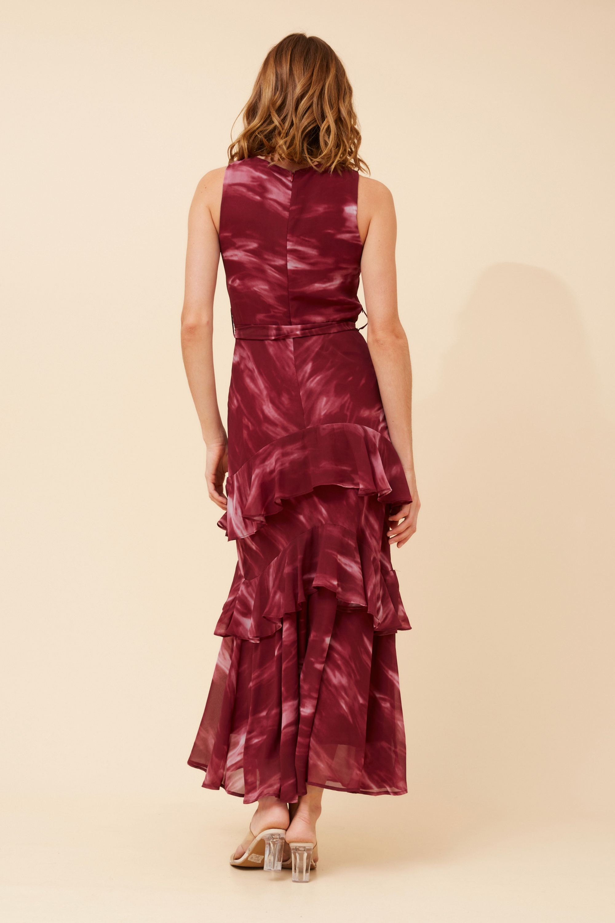 LUCIAN MARBLE PRINT MAXI DRESS