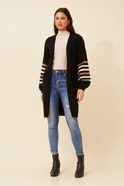 LUCIANA STRIPE KNIT CARDIGAN