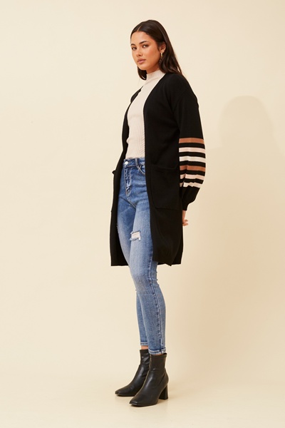 LUCIANA STRIPE KNIT CARDIGAN