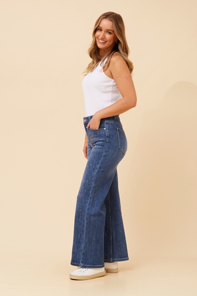 LULEE WIDE-LEG DENIM PANTS