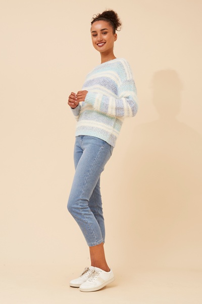 LUMIRA STRIPE KNIT PULLOVER
