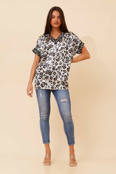 LUNETTE ANIMAL PRINT TOP