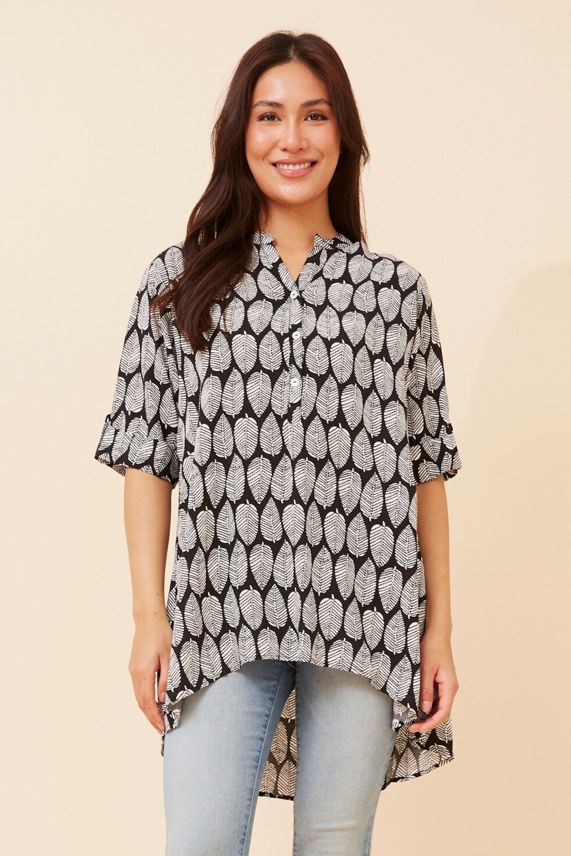 LURICE LEAF PRINT TOP