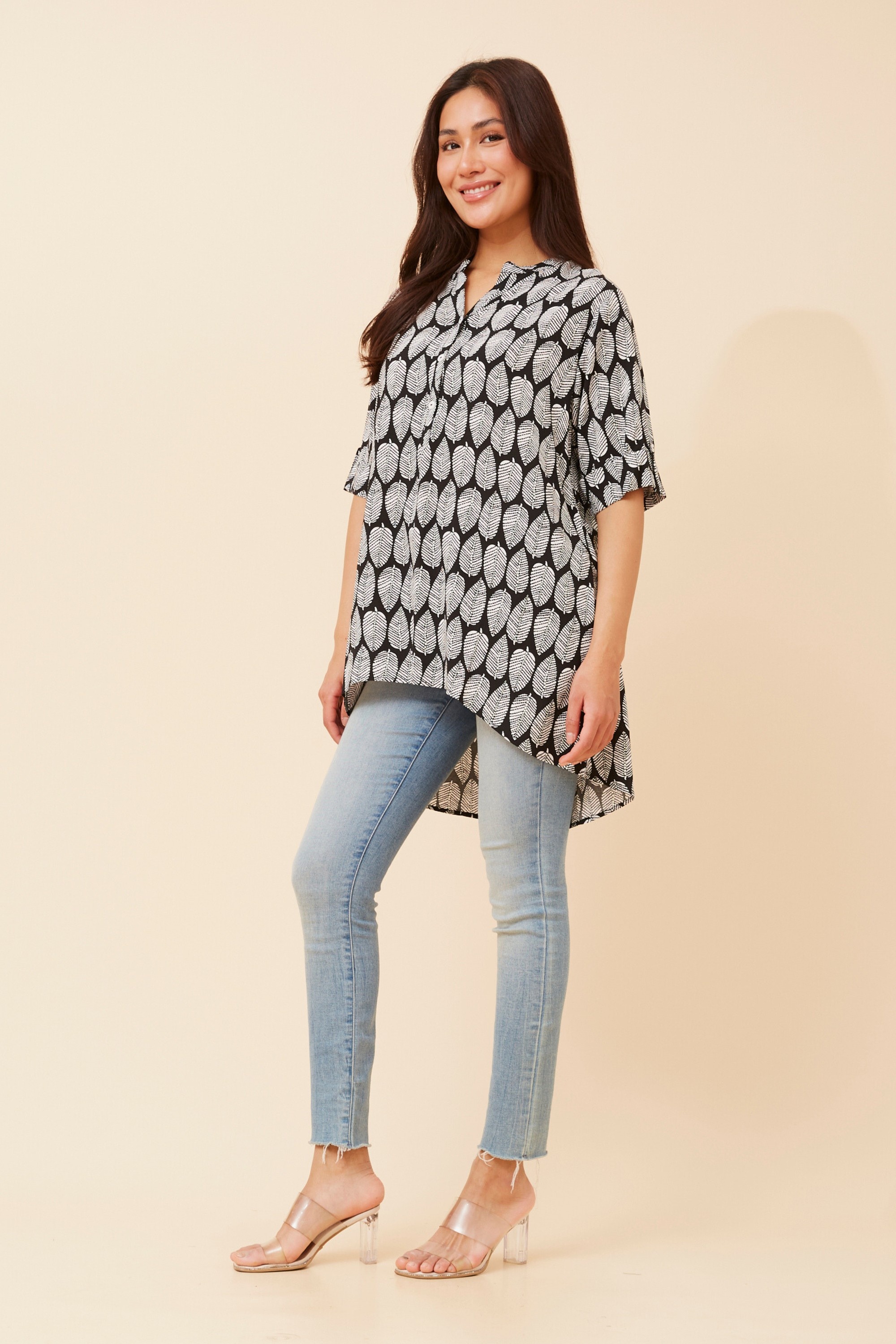 LURICE LEAF PRINT TOP
