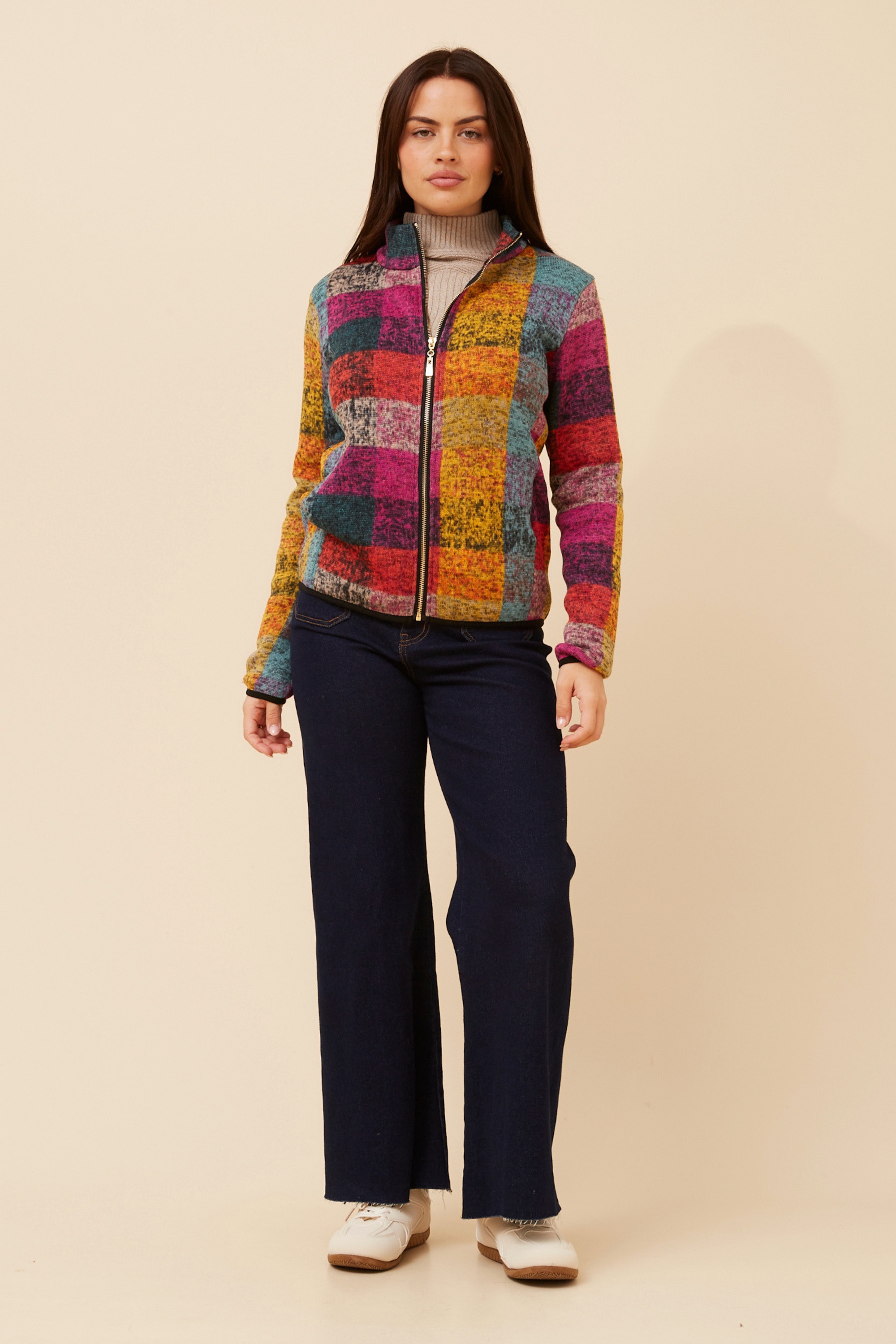 LYN CHECK PRINT JACKET