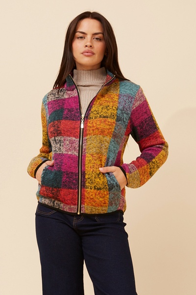 LYN CHECK PRINT JACKET