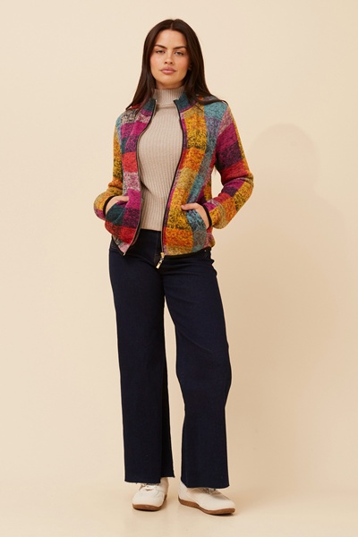 LYN CHECK PRINT JACKET