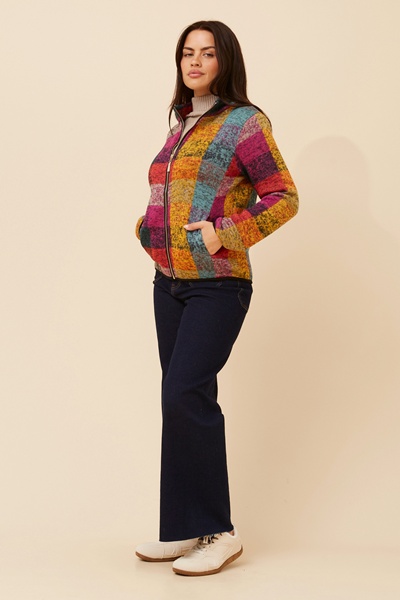 LYN CHECK PRINT JACKET