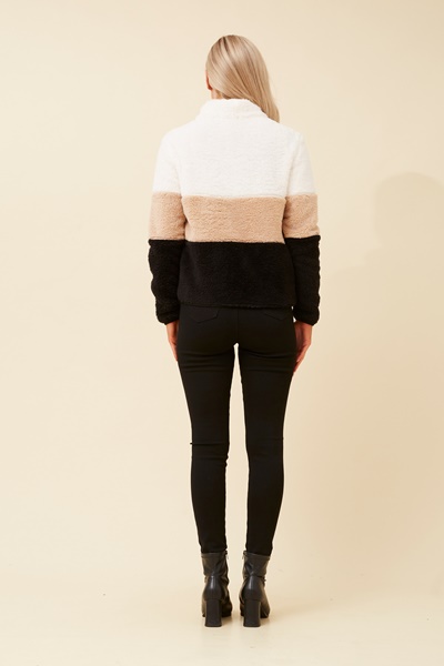 LYN COLOURBLOCK TEDDY JACKET