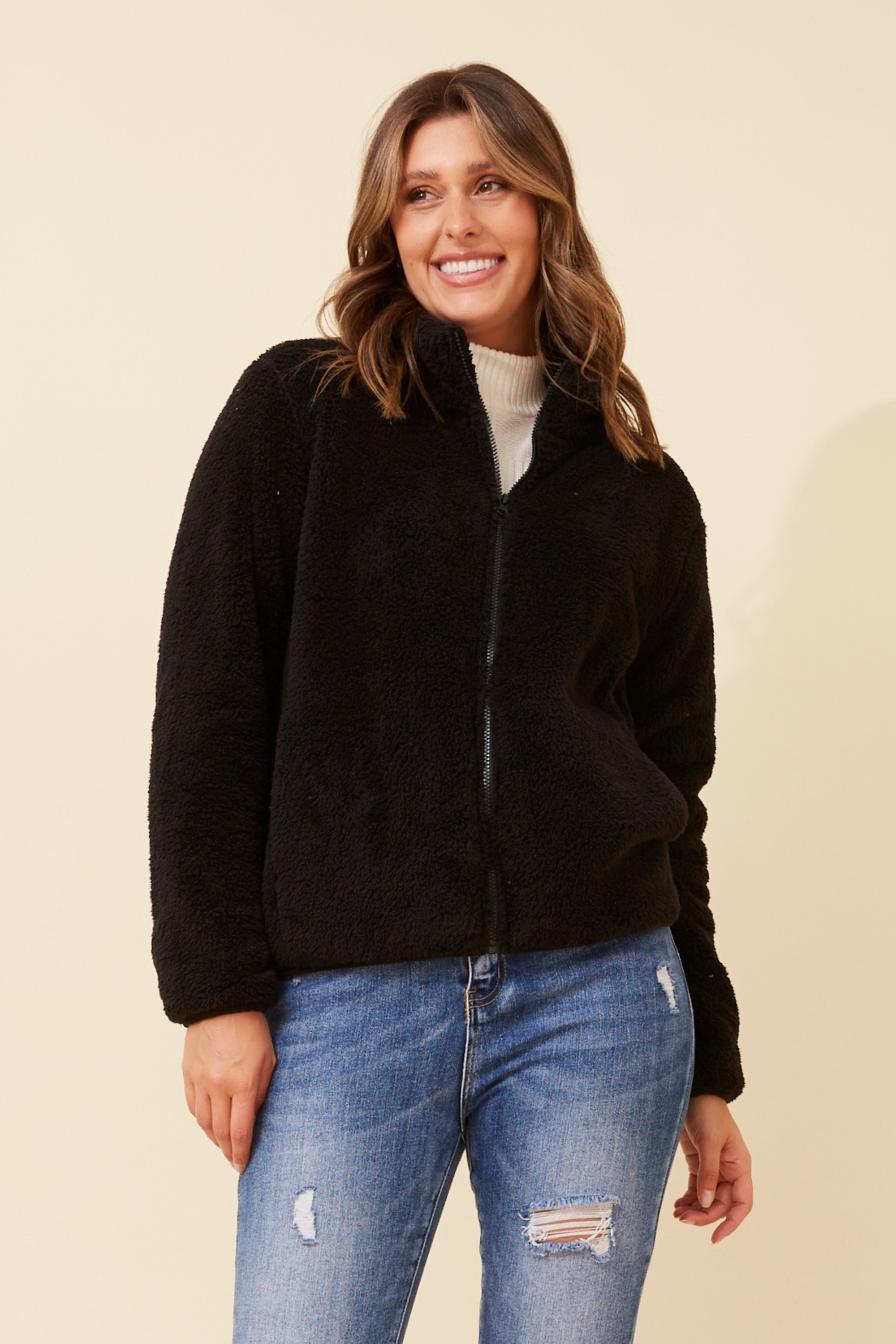 LYN FAUX FUR JACKET (PLUS)