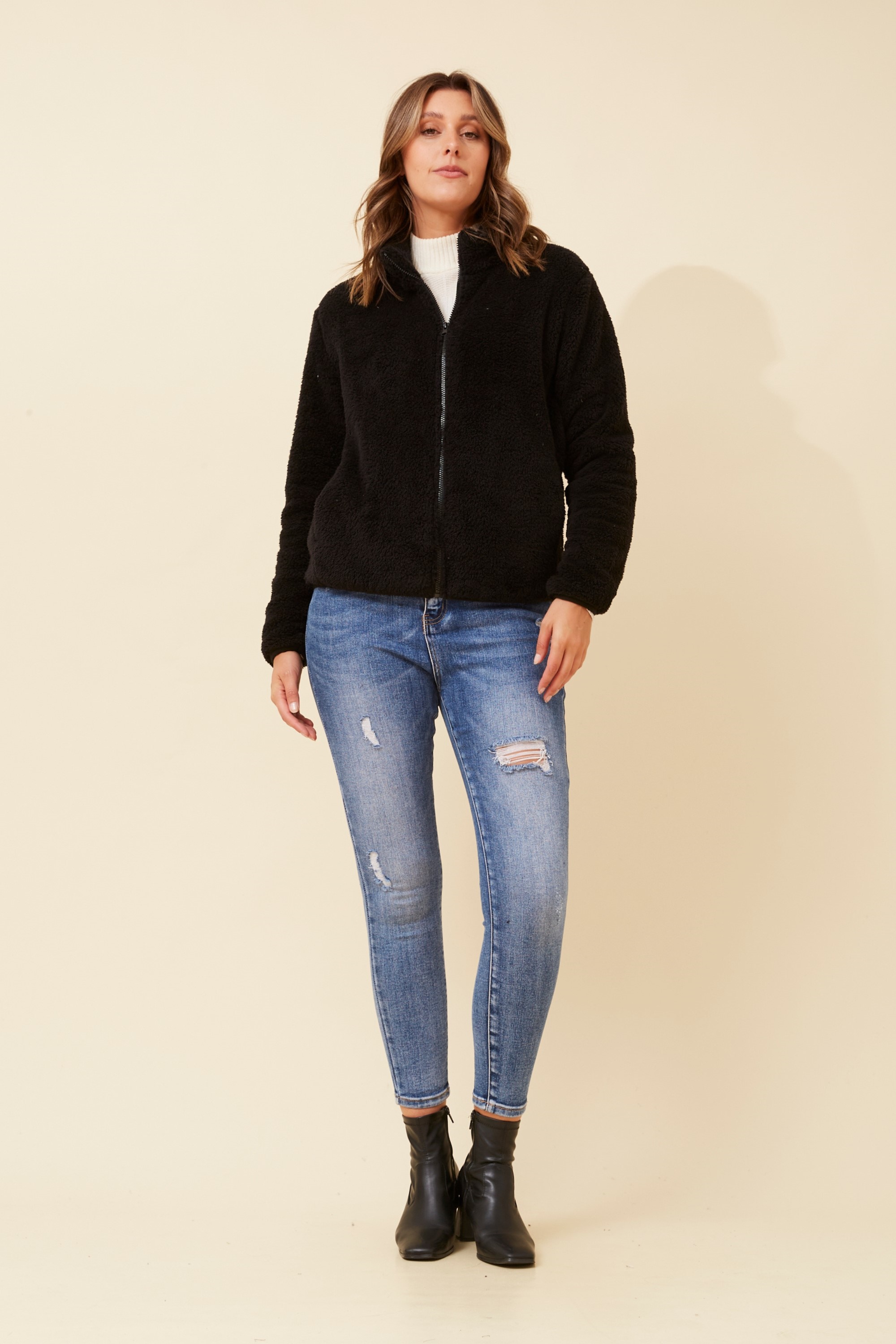 LYN FAUX FUR JACKET (PLUS)