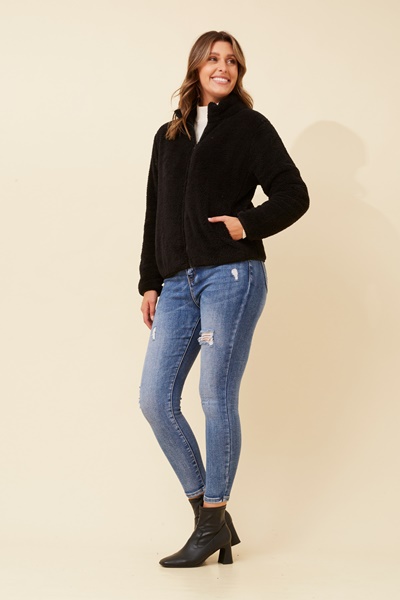 LYN FAUX FUR JACKET (PLUS)