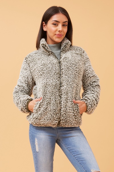 LYN FAUX FUR TEDDY JACKET