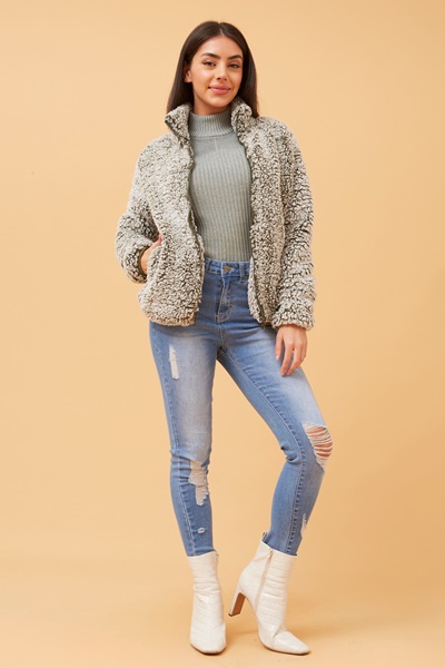 LYN FAUX FUR TEDDY JACKET