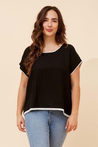 LYNKA SOLID LINEN BLEND TOP