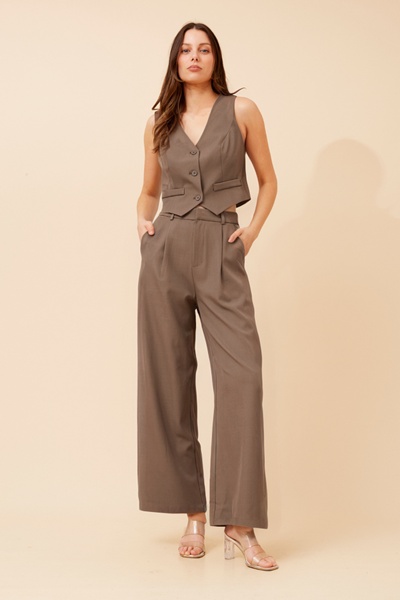 MAHA SOLID WIDE LEG PANTS