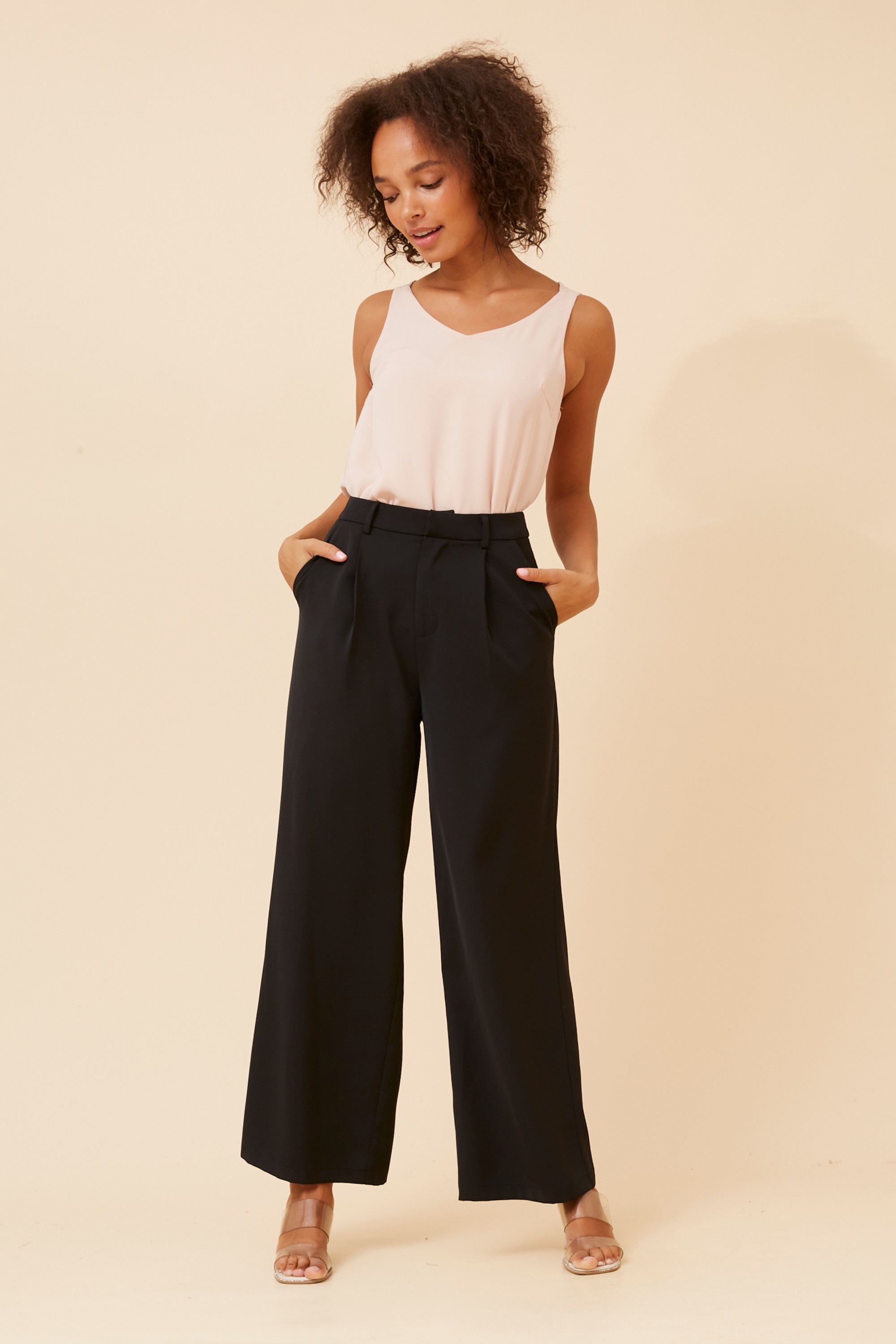 MAHA SOLID WIDE LEG PANTS