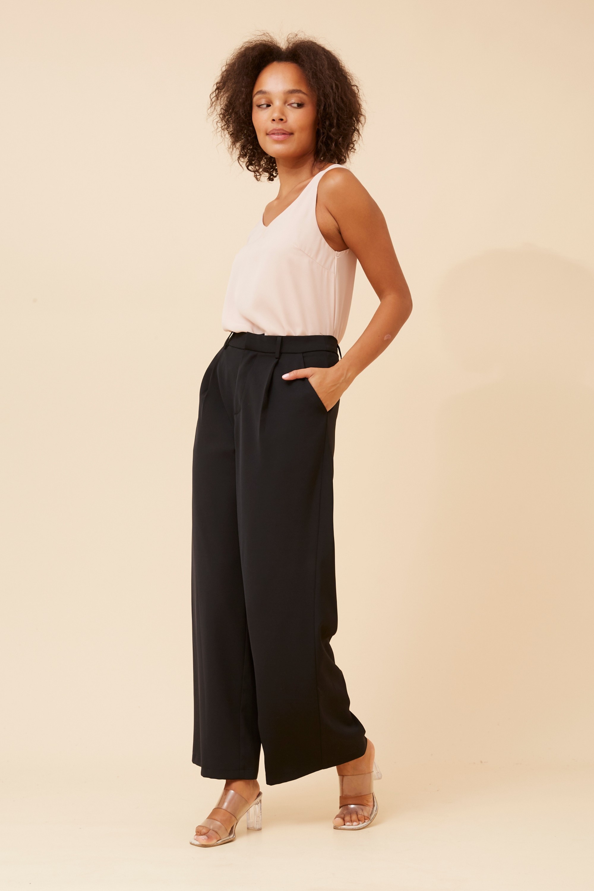 MAHA SOLID WIDE LEG PANTS