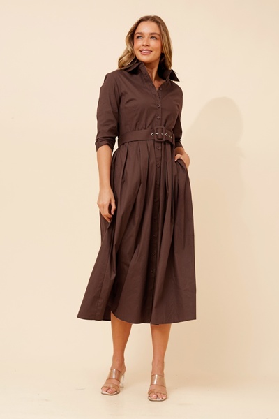 MAHOLA SHIRT MIDI DRESS