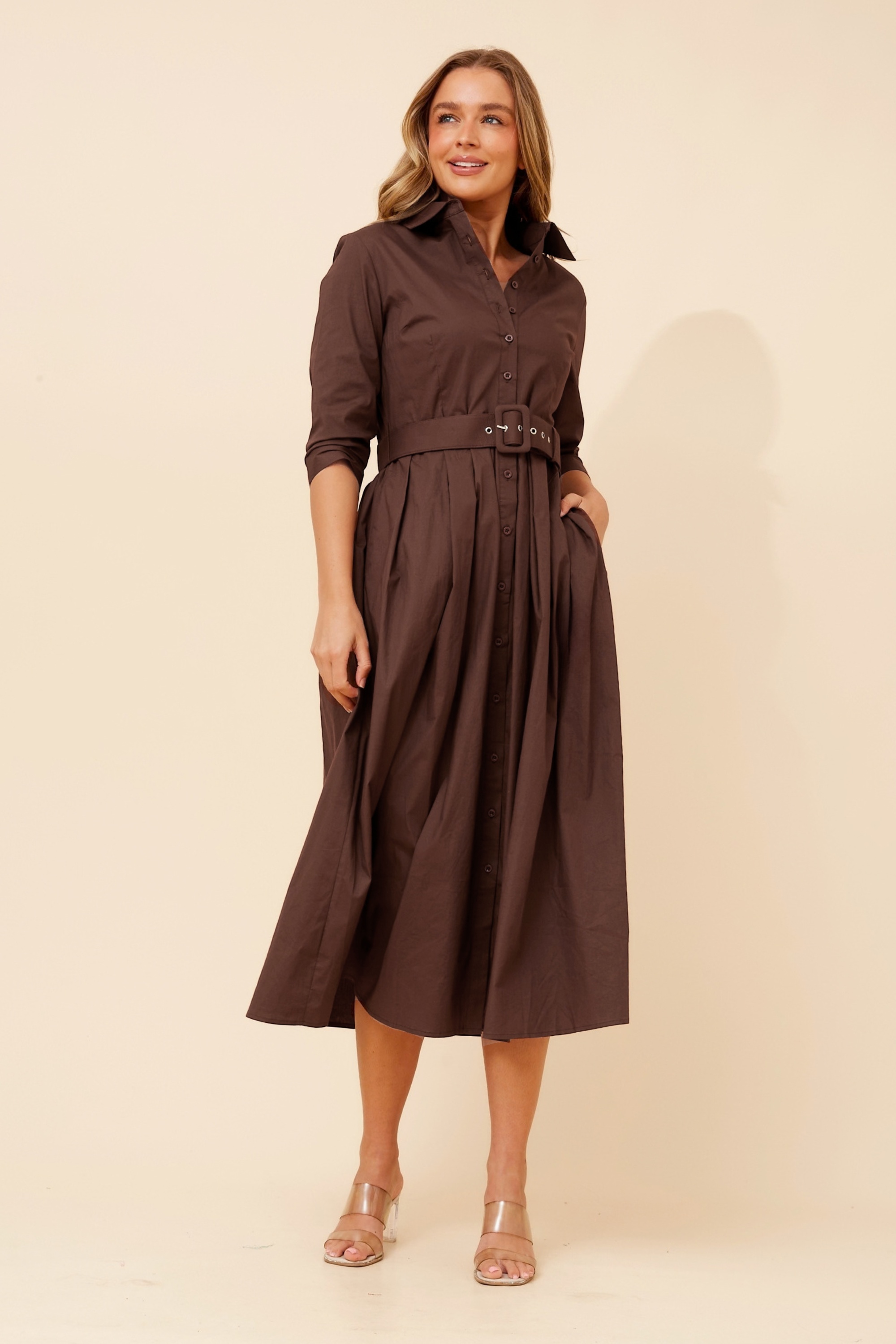 MAHOLA SHIRT MIDI DRESS