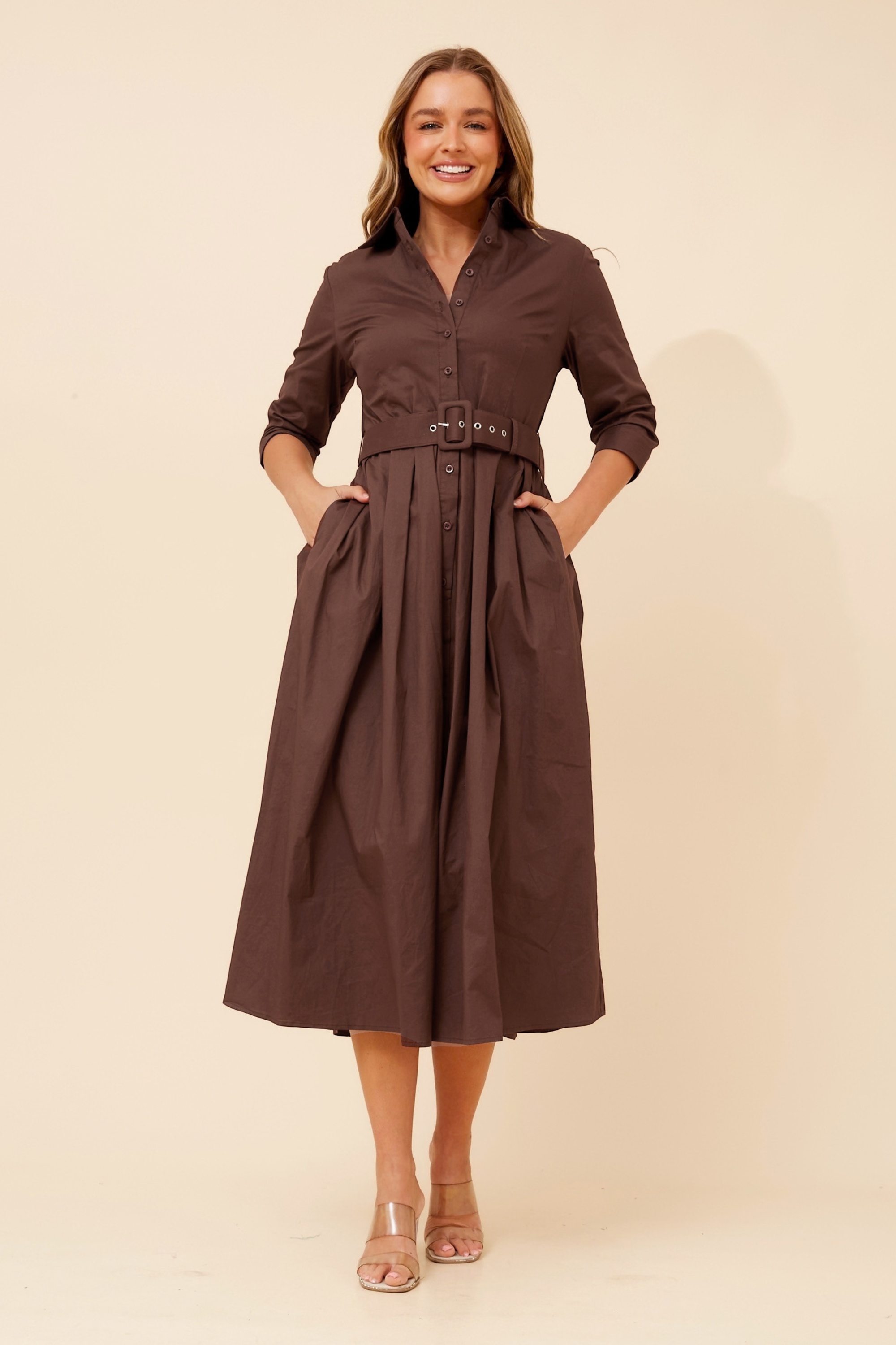 MAHOLA SHIRT MIDI DRESS