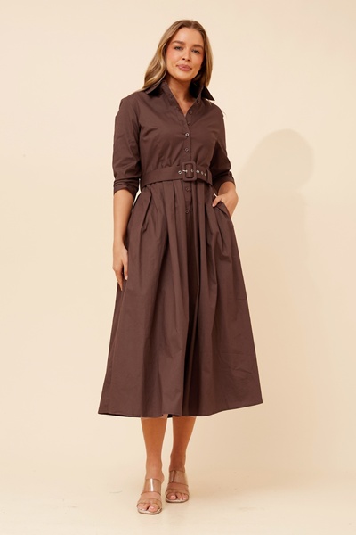 MAHOLA SHIRT MIDI DRESS