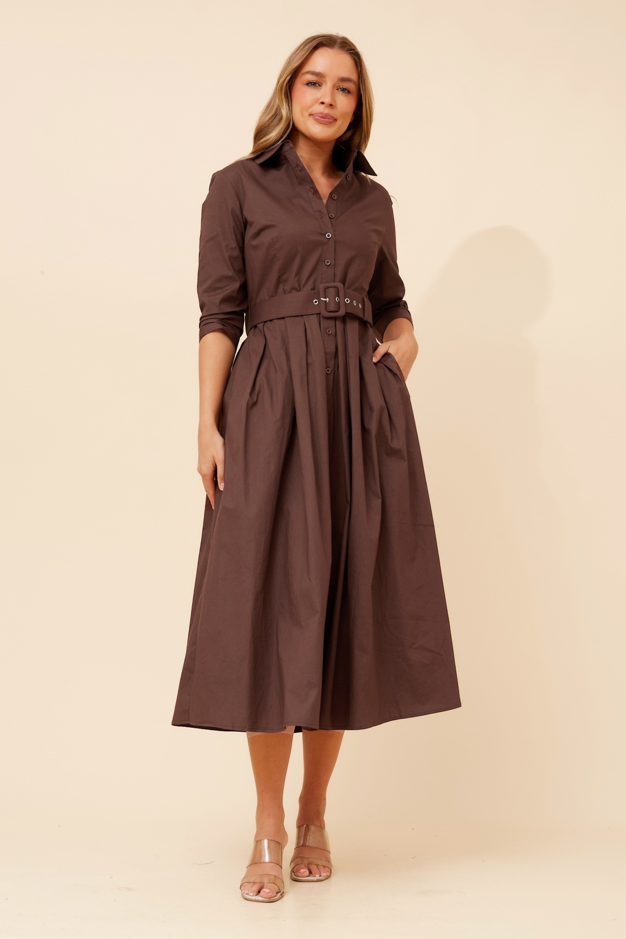 MAHOLA SHIRT MIDI DRESS