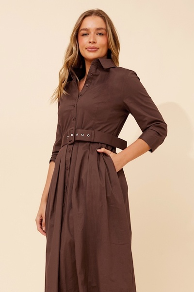 MAHOLA SHIRT MIDI DRESS