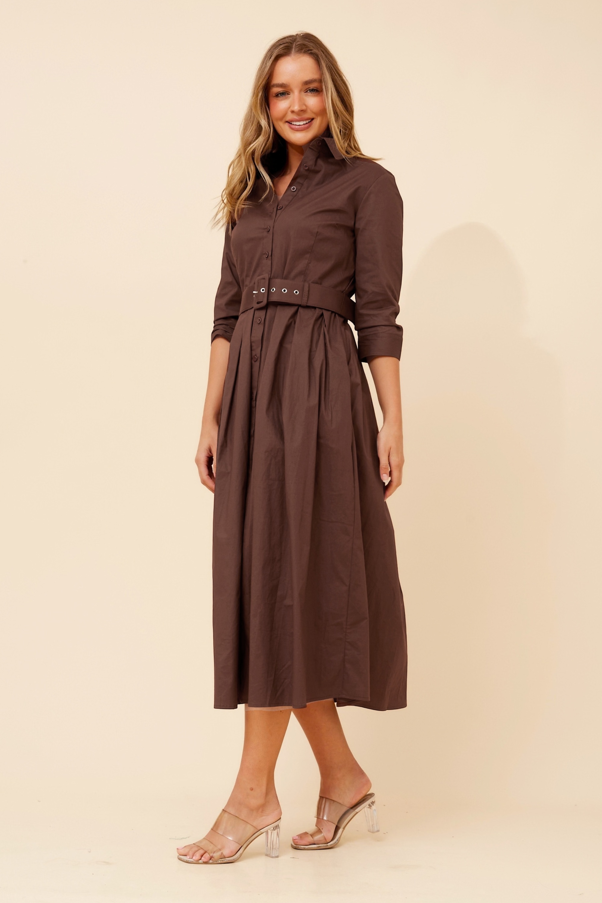 MAHOLA SHIRT MIDI DRESS