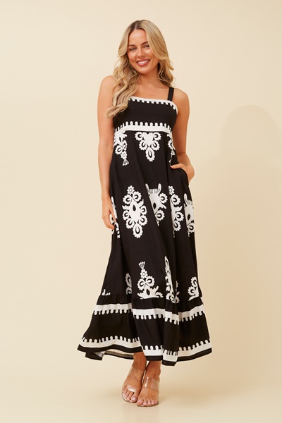 MAKENNA BORDER MAXI DRESS