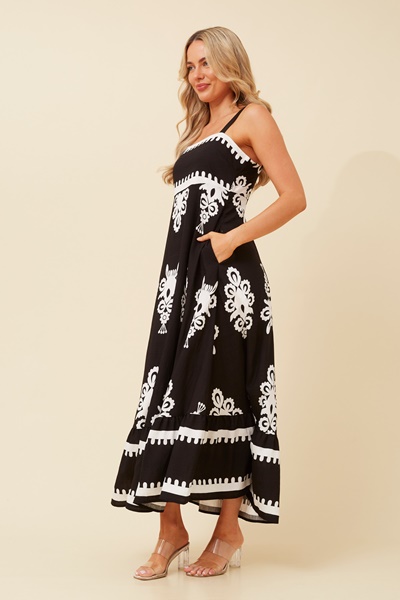 MAKENNA BORDER MAXI DRESS