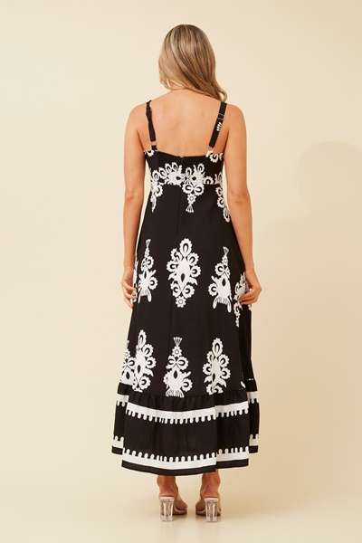 MAKENNA BORDER MAXI DRESS