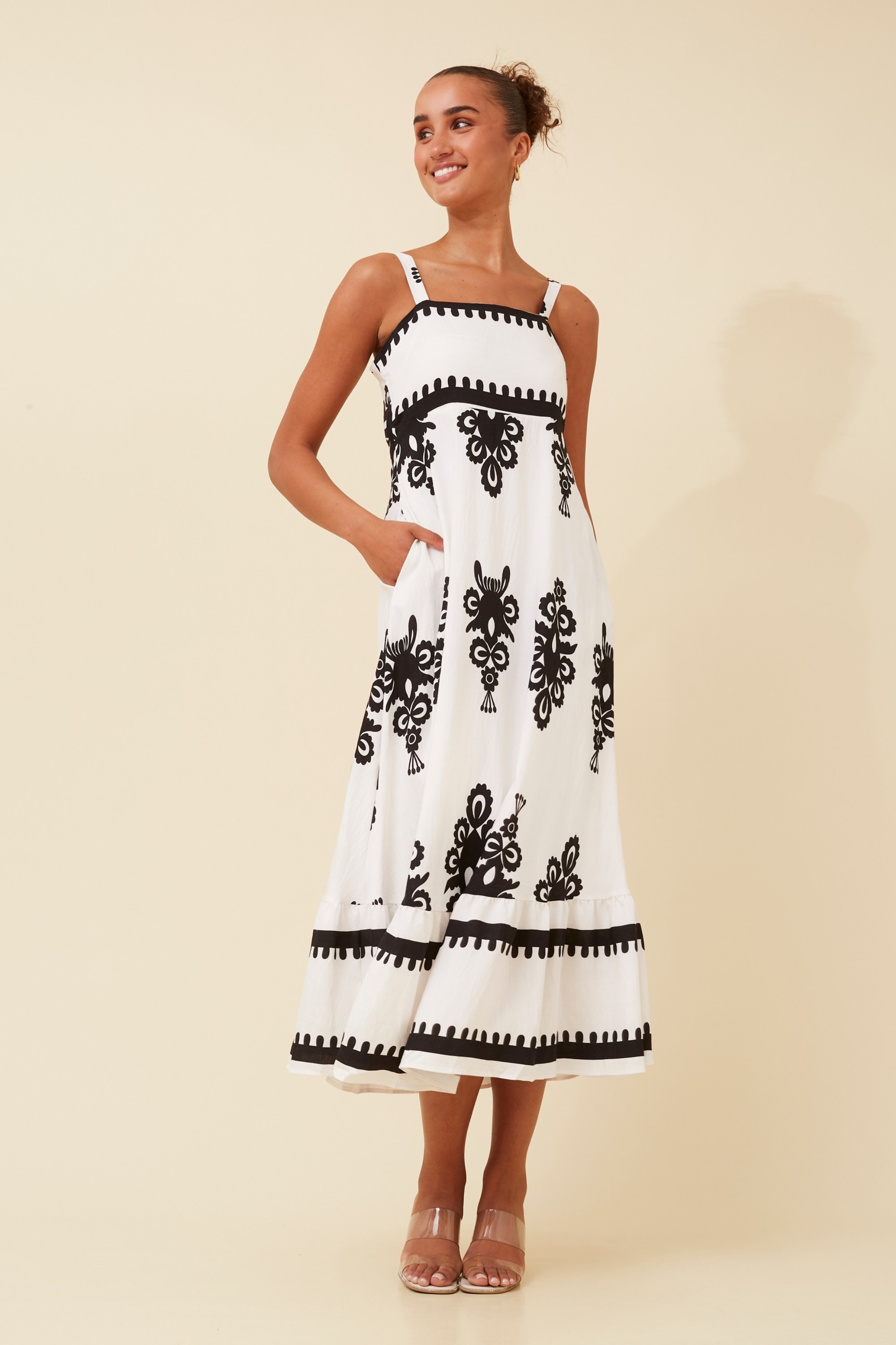 MAKENNA BORDER MAXI DRESS