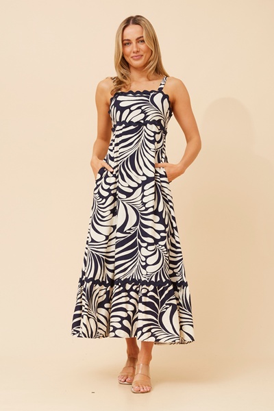 MAKENNA LINEN BLEND MAXI DRESS