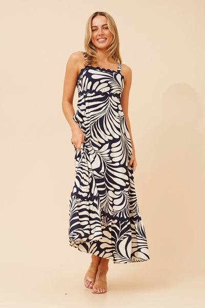 MAKENNA LINEN BLEND MAXI DRESS