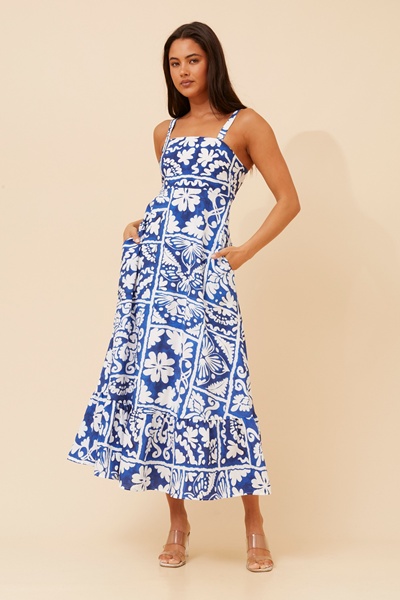 MAKENNA PATCHWORK PRINT DRESS