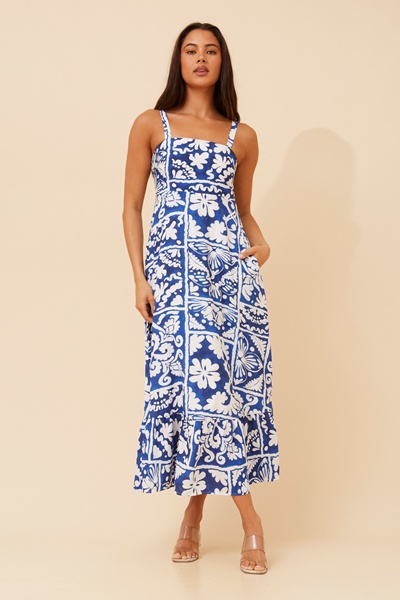 MAKENNA PATCHWORK PRINT DRESS