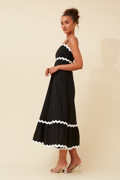 MAKENNA RIC RAC MAXI DRESS