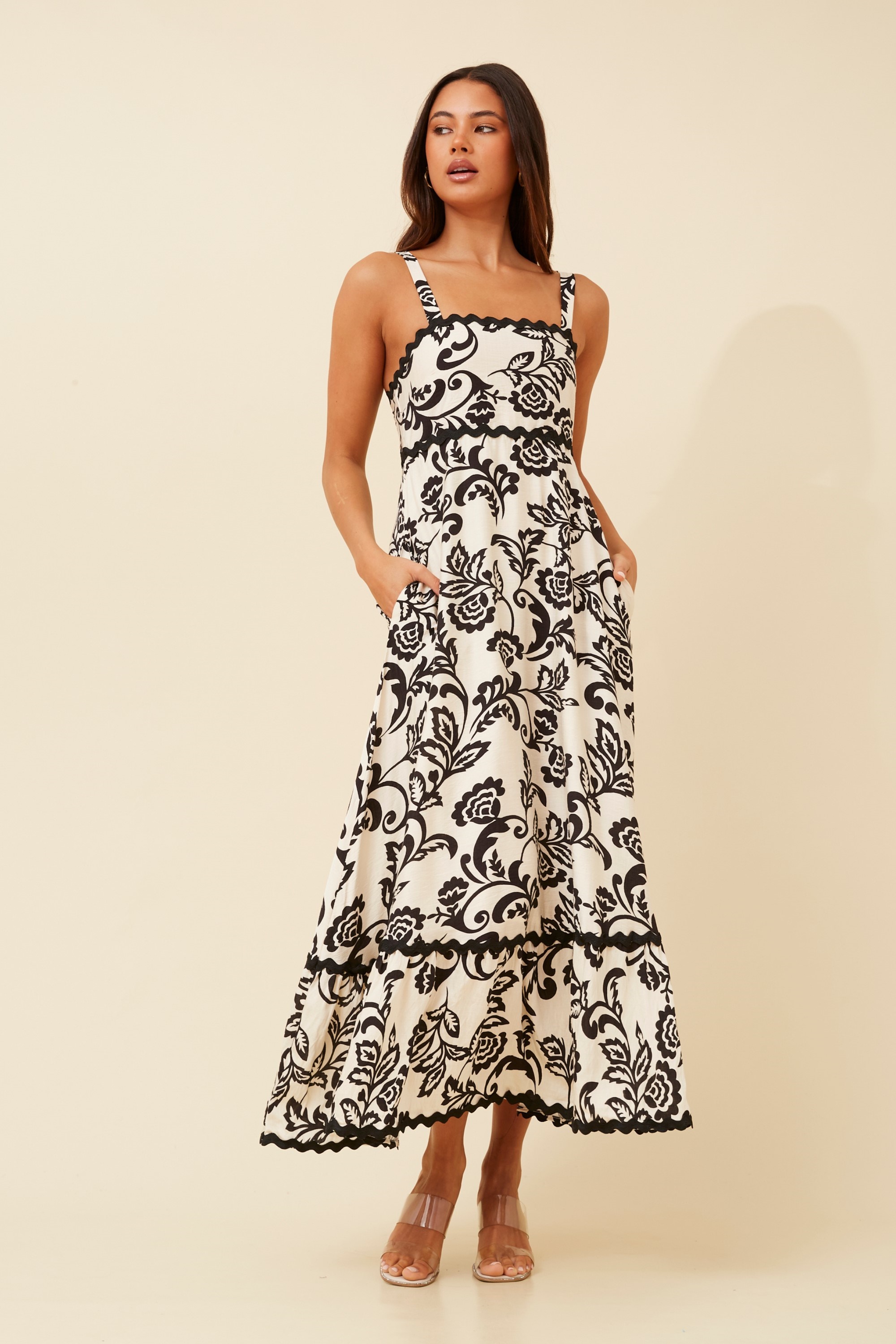 MAKENNA RIC RAC MAXI DRESS